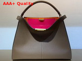 Fendi Peekaboo X Lite Large Handbag in Brown Romano Leather Replica