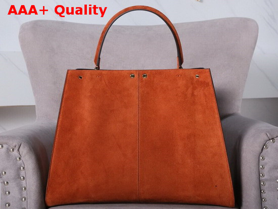 Fendi Peekaboo X Lite Oragne Suede Leather Bag Replica