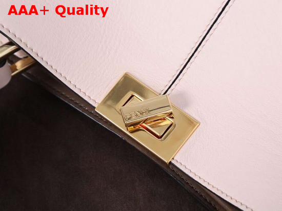 Fendi Peekaboo X Lite Regular Handbag in Beige Calfskin Replica