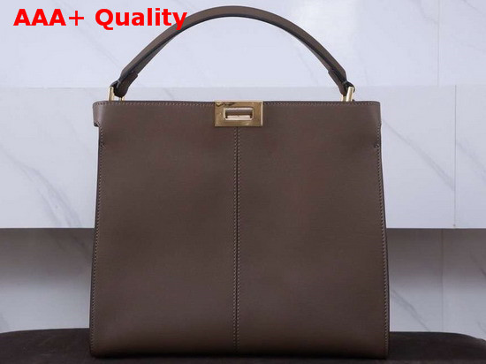 Fendi Peekaboo X Lite Regular Handbag in Brown Calfskin Replica