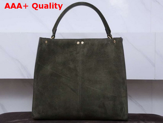 Fendi Peekaboo X Lite Regular Handbag in Khaki Suede Leather Replica