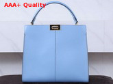 Fendi Peekaboo X Lite Regular Handbag in Pale Blue Calfskin Replica