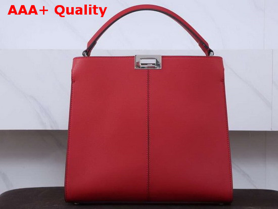 Fendi Peekaboo X Lite Regular Handbag in Red Calfskin Replica