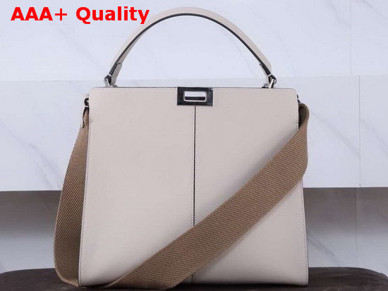 Fendi Peekaboo X Lite Regular Handbag in White Calfskin Replica