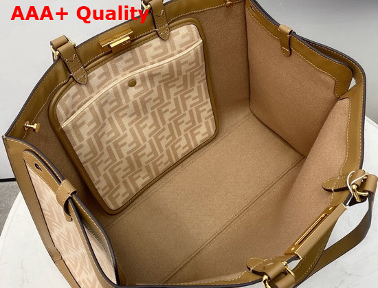 Fendi Peekaboo X Tote Beige FF Wool Bag Replica