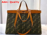 Fendi Peekaboo X Tote Green Canvas Bag Replica