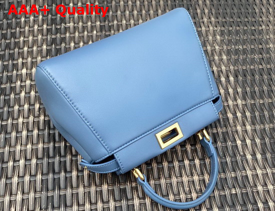 Fendi Peekaboo XS Blue Nappa Leather with Gold Hardwares Replica