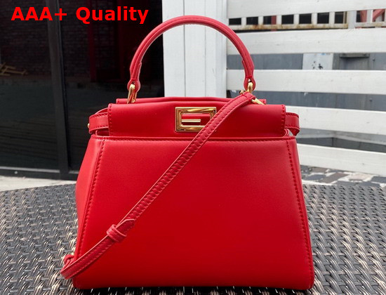Fendi Peekaboo XS Red Nappa Leather Replica