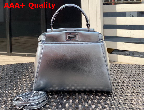 Fendi Peekaboo XS Silver Nappa Leather Replica