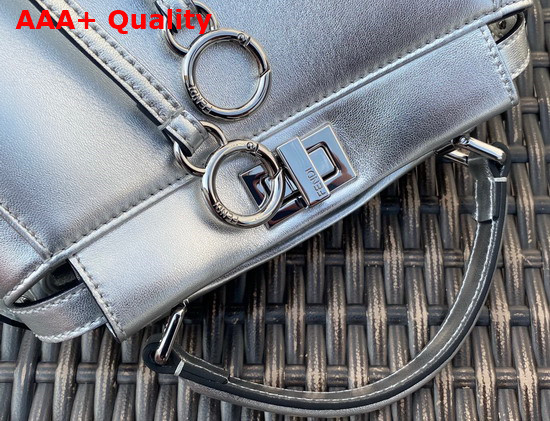 Fendi Peekaboo XS Silver Nappa Leather Replica