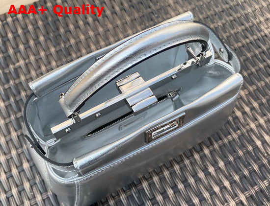 Fendi Peekaboo XS Silver Nappa Leather Replica