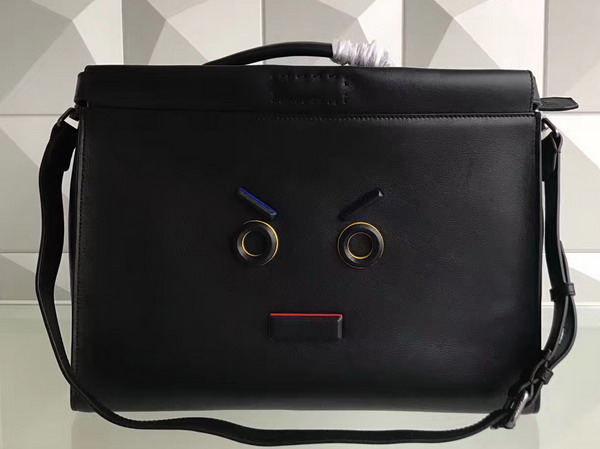 Fendi Peekaboo in Black Roman Leather with Fendi Face For Sale