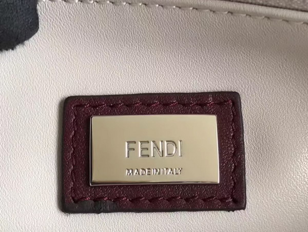 Fendi Petite 2Jours Shopper Bag in Burgundy Leather with Flowers For Sale