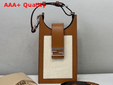 Fendi Phone Bag Beige Canvas Smartphone Holder Replica
