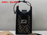 Fendi Phone Bag Brown Fabric Mobile Phone Holder Replica