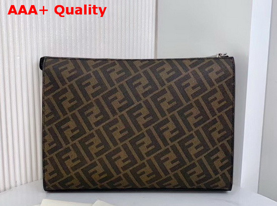 Fendi Pouch Black Leather and Canvas for Men Replica