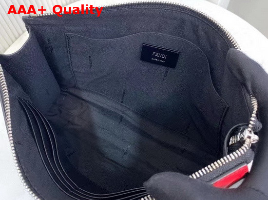 Fendi Pouch Black Leather and Canvas for Men Replica