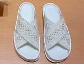 Fendi Reflections Slides Beige Stretch Lace Flats Replica