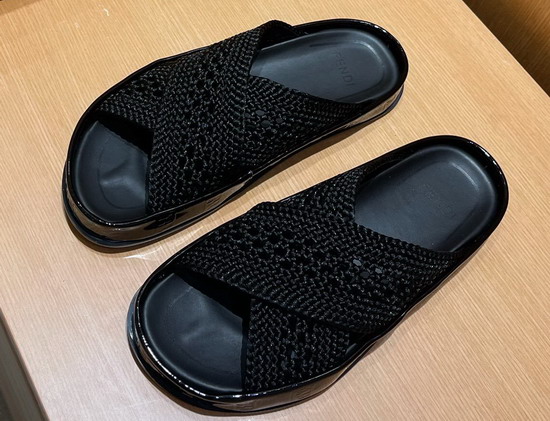 Fendi Reflections Slides Black Stretch Lace Flats Replica