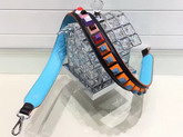 Fendi Rockstud Interchangeable Shoulder Strap Black and Light Blue for Sale