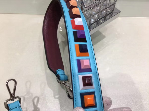 Fendi Rockstud Interchangeable Shoulder Strap in Light Blue and Bordeaux for Sale