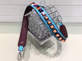 Fendi Rockstud Interchangeable Shoulder Strap in Light Blue and Bordeaux for Sale