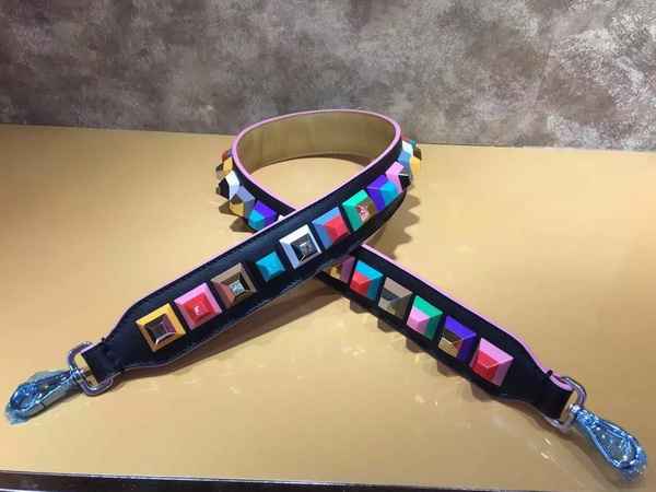Fendi Rockstud Shoulder Strap Black Real Leather for Sale