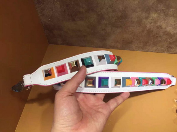 Fendi Rockstud Shoulder Strap White Leather for Sale