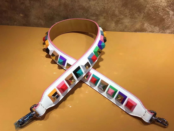 Fendi Rockstud Shoulder Strap White Leather for Sale