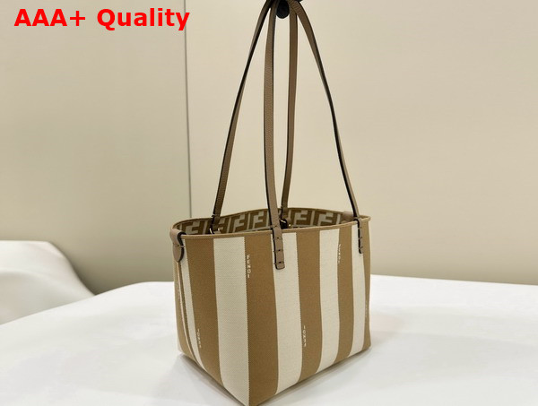 Fendi Roll Mini FF Beige Jacquard Mini Bag Replica