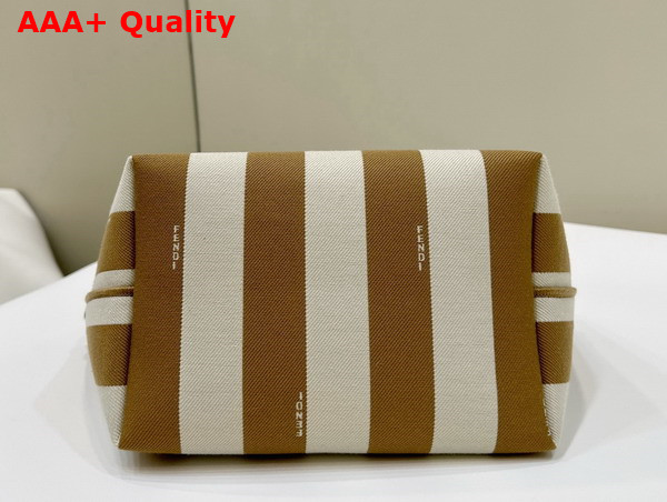 Fendi Roll Mini FF Beige Jacquard Mini Bag Replica