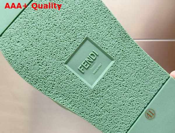 Fendi Roma Slides Green Leather Fussbett Replica