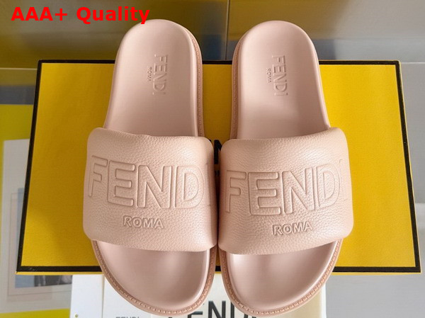 Fendi Roma Slides Pink Leather Slides Replica