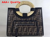 Fendi Runaway Shopper All Over FF Printed Motif Black Replica