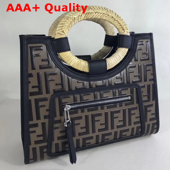 Fendi Runaway Shopper All Over FF Printed Motif Black Replica