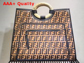 Fendi Runaway Shopper All Over Raised Macro FF Printed Motif Replica