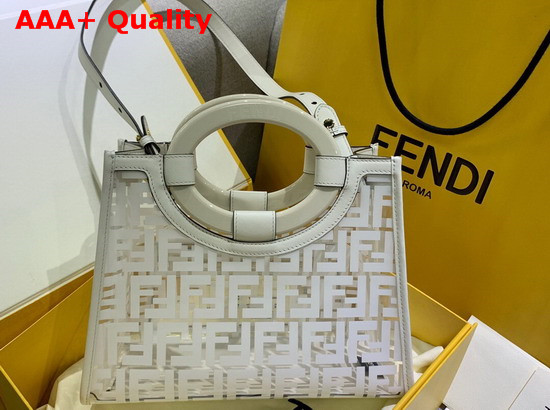 Fendi Runaway Shopper PU FF Motif Printed in White Replica