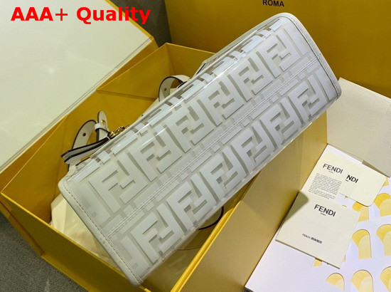 Fendi Runaway Shopper PU FF Motif Printed in White Replica