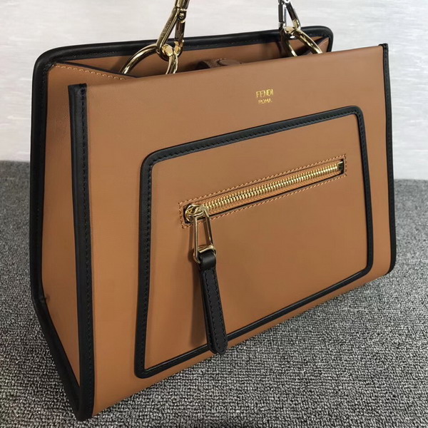 Fendi Runway Small Beige Leather Bag For Sale