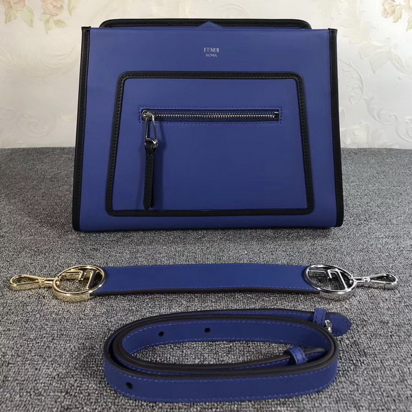 Fendi Runway Small Blue Leather Bag For Sale