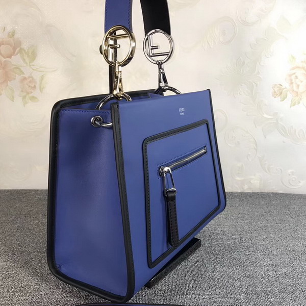 Fendi Runway Small Blue Leather Bag For Sale
