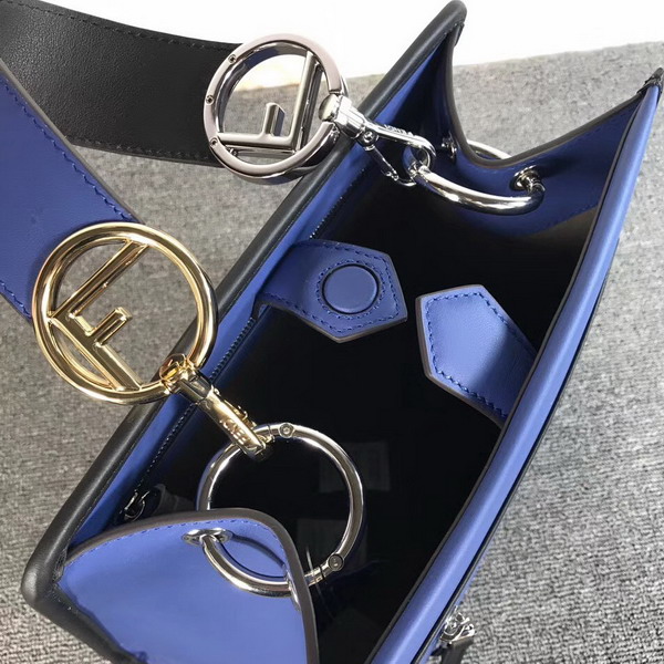 Fendi Runway Small Blue Leather Bag For Sale