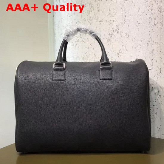 Fendi Satchel in Black Roman Leather with Fendi Stamp Patch Replica