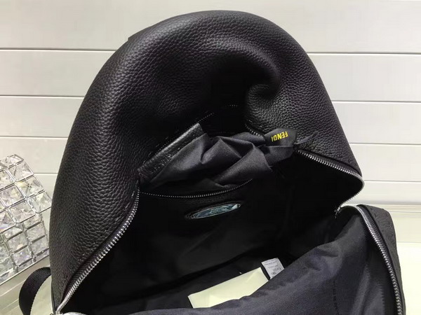 Fendi Selleria Backpack in Black and Green Roman Leather for Sale
