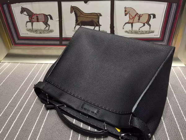 Fendi Selleria Peekaboo in Black Roman Leather with Bag Bugs Patern for Sale