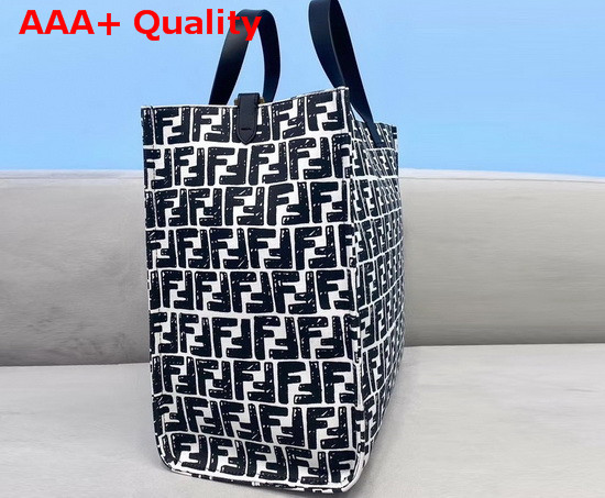 Fendi Shopper Glazed Canvas FF Bag Replica