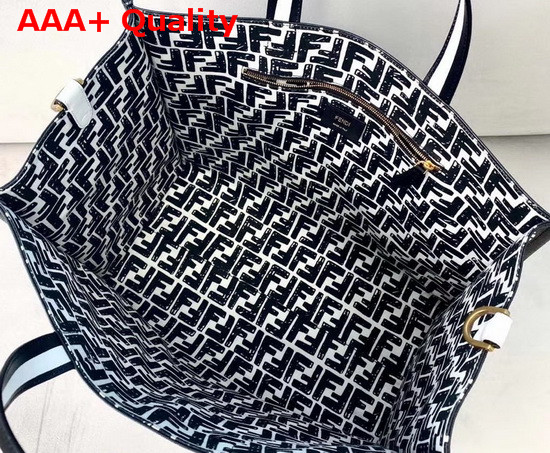 Fendi Shopper White Glazed Canvas Bag Replica