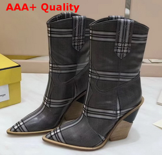 Fendi Short Boots Printed Calfskin Leather Replica