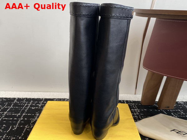 Fendi Show Black Leather High Heeled Boots Replica