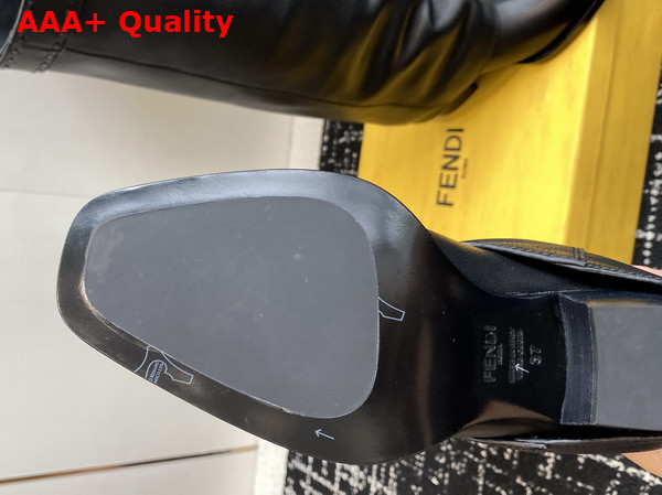 Fendi Show Black Leather High Heeled Boots Replica